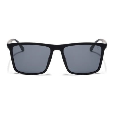 Eyejack Crossline Black Square Polarized Sunglasses for Men & Women (1906PCL2080)