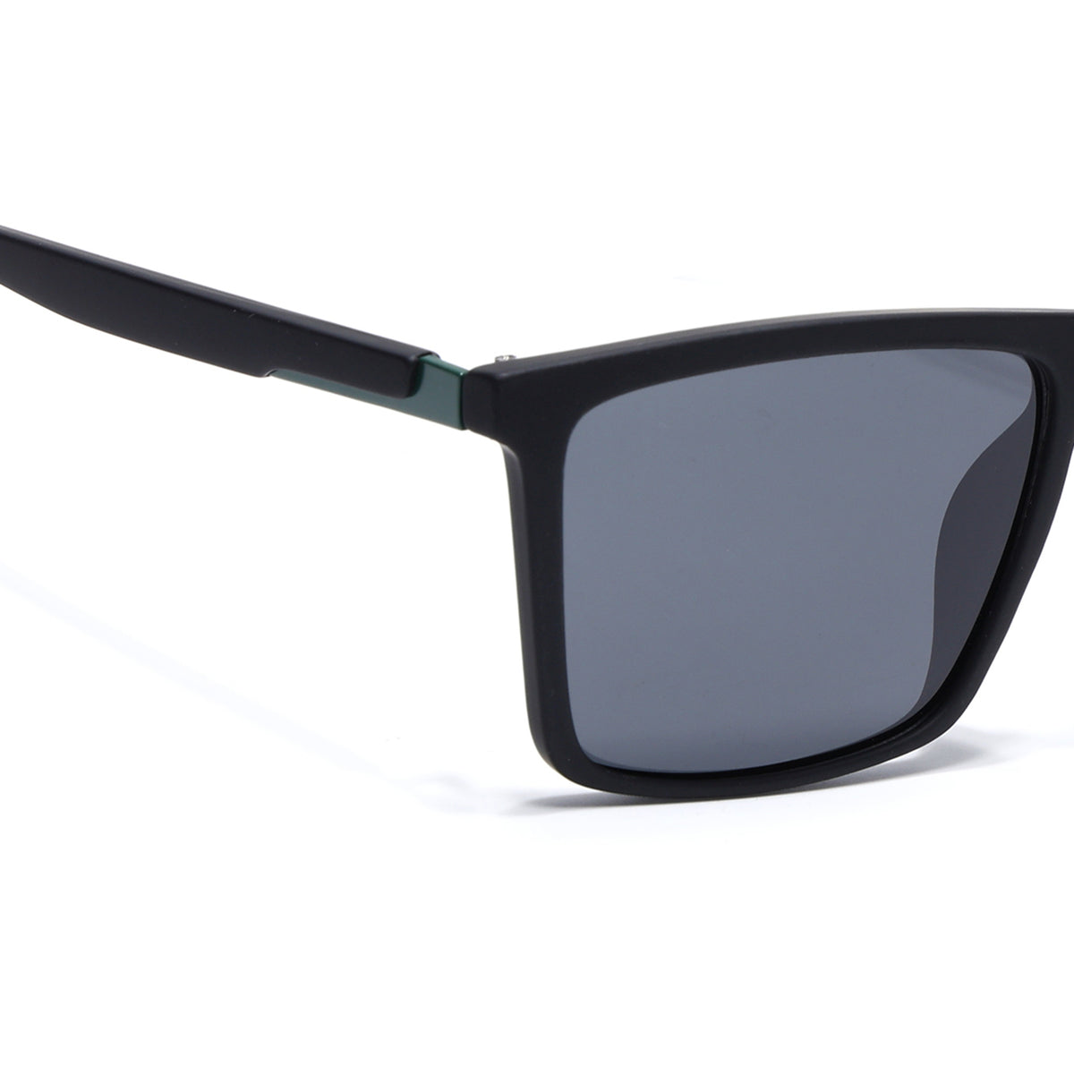 Eyejack Crossline Black Square Polarized Sunglasses for Men & Women (1906PCL2080)