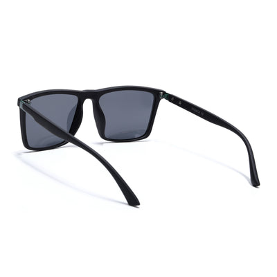Eyejack Crossline Black Square Polarized Sunglasses for Men & Women (1906PCL2080)