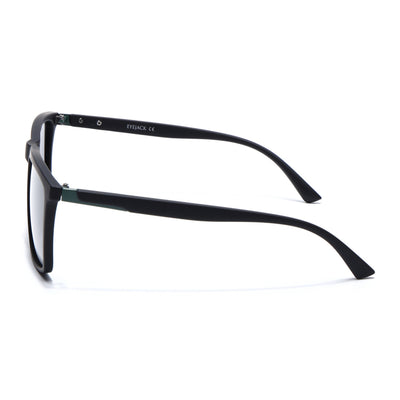 Eyejack Crossline Black Square Polarized Sunglasses for Men & Women (1906PCL2080)