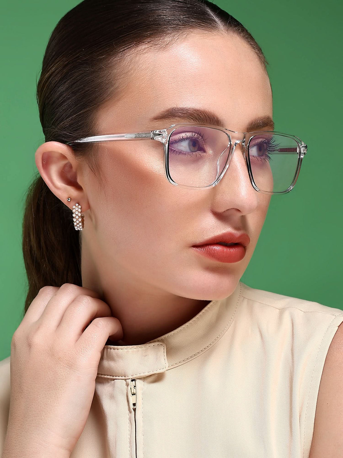 EyeJack Vortex Transparent Black Square Eyeglasses for Men & Women (SL005CL23-C3)