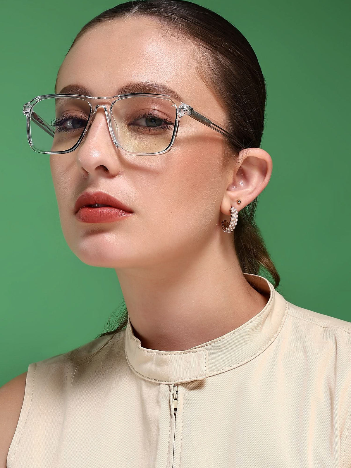 EyeJack Vortex Transparent Black Square Eyeglasses for Men & Women (SL005CL23-C3)