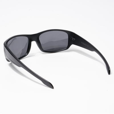 Eyejack Wrap Around Polarized Sunglasses for Men & Women (Black Lens | Matt Black Frame - 20212PCL538-C1)