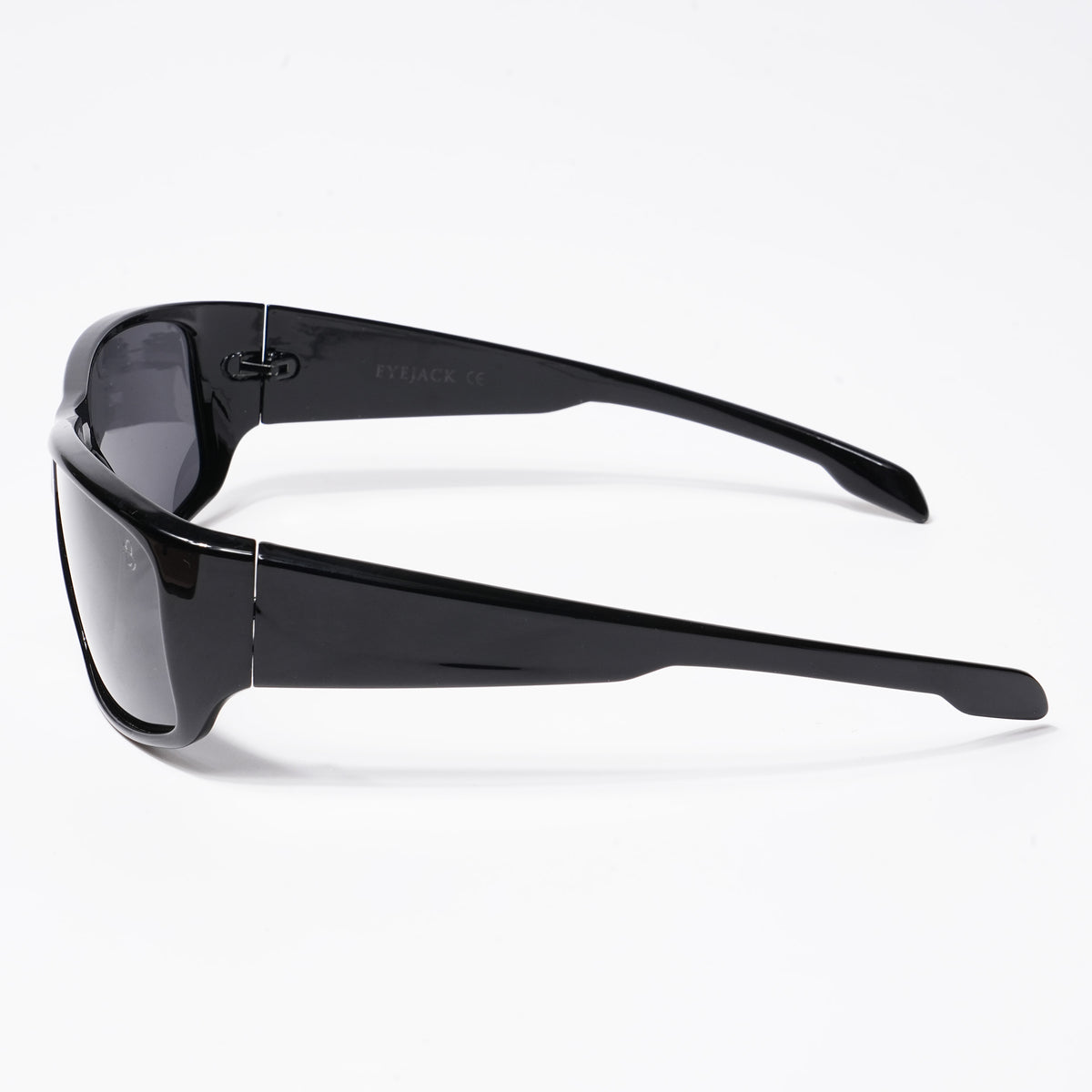 Eyejack Wrap Around Polarized Sunglasses for Men & Women (Black Lens | Matt Black Frame - 20212PCL538-C1)
