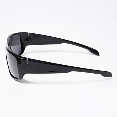 Eyejack Wrap Around Polarized Sunglasses for Men & Women (Black Lens | Matt Black Frame - 20212PCL538-C1)