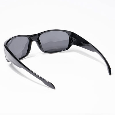 Eyejack Wrap Around Polarized Sunglasses for Men & Women (Black Lens | Shine Black Frame - 20212PCL539-C2)