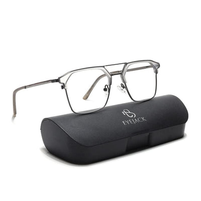 Eyejack Turbo Light Grey & Black Wayfarer Eyeglasses for Men & Women