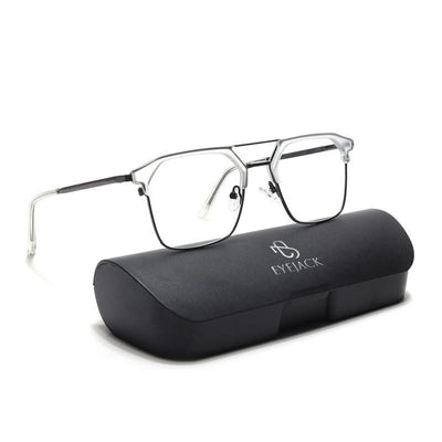 Eyejack Turbo Transparent & Black Wayfarer Eyeglasses for Men & Women