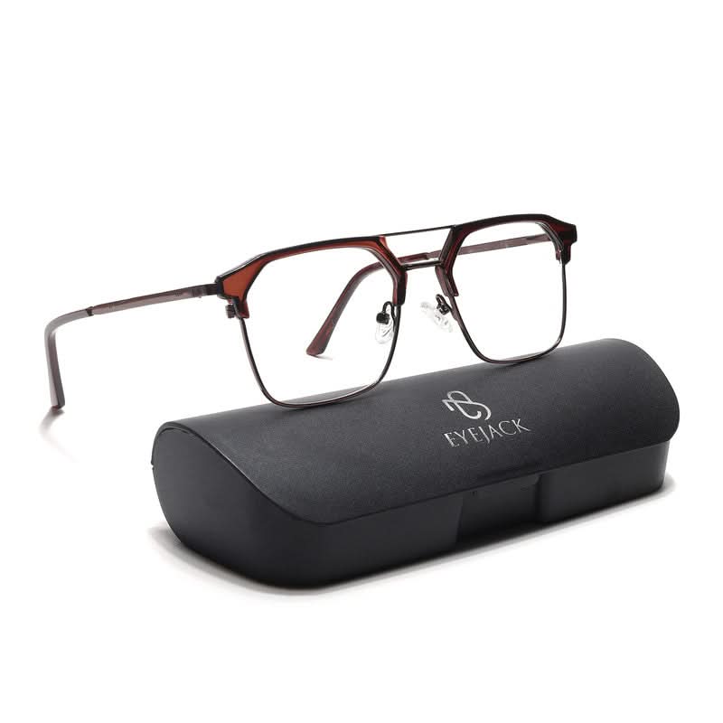 Eyejack Turbo Shine Brown Wayfarer Eyeglasses for Men & Women