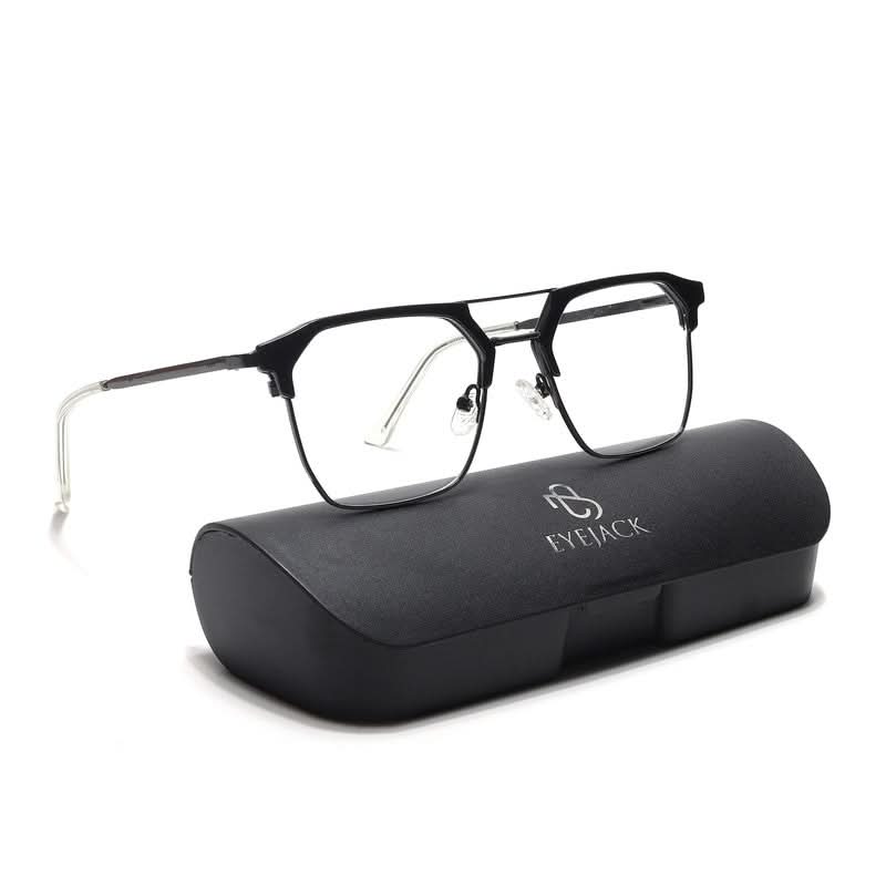 Eyejack Turbo Shine Black Wayfarer Eyeglasses for Men & Women (202432CL918-C1)