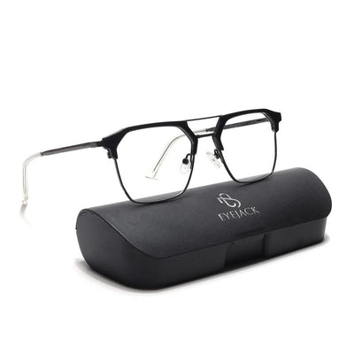 Eyejack Turbo Shine Black Wayfarer Eyeglasses for Men & Women (202432CL918-C1)