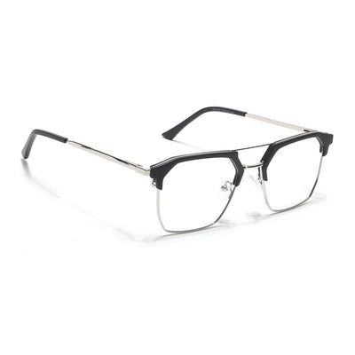 Eyejack Turbo Black & Silver Wayfarer Eyeglasses for Men & Women (202432CL920-C3)