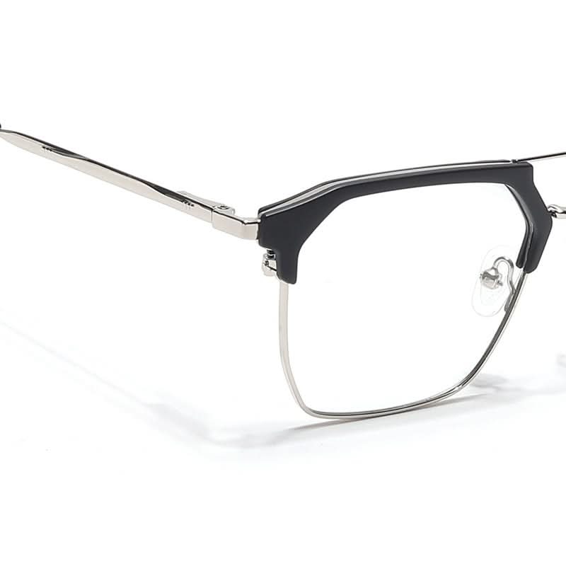 Eyejack Turbo Black & Silver Wayfarer Eyeglasses for Men & Women (202432CL920-C3)