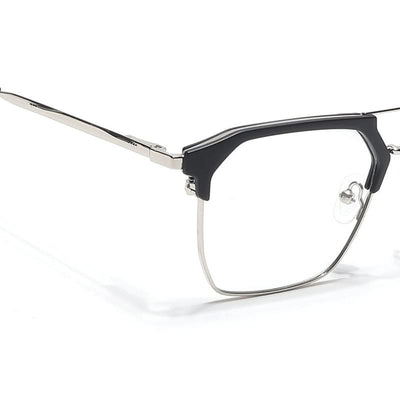 Eyejack Turbo Black & Silver Wayfarer Eyeglasses for Men & Women (202432CL920-C3)
