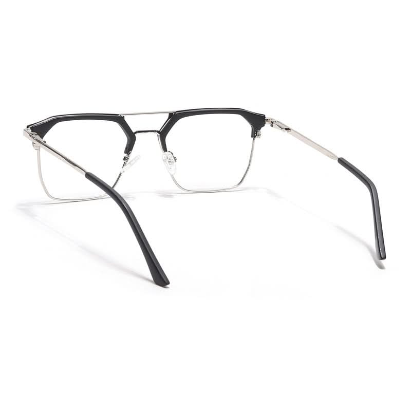 Eyejack Turbo Black & Silver Wayfarer Eyeglasses for Men & Women (202432CL920-C3)