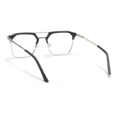 Eyejack Turbo Black & Silver Wayfarer Eyeglasses for Men & Women (202432CL920-C3)