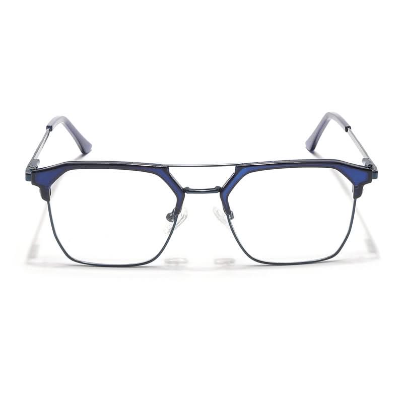 Eyejack Turbo Shine Blue Wayfarer Eyeglasses for Men & Women (202432CL922-C5)