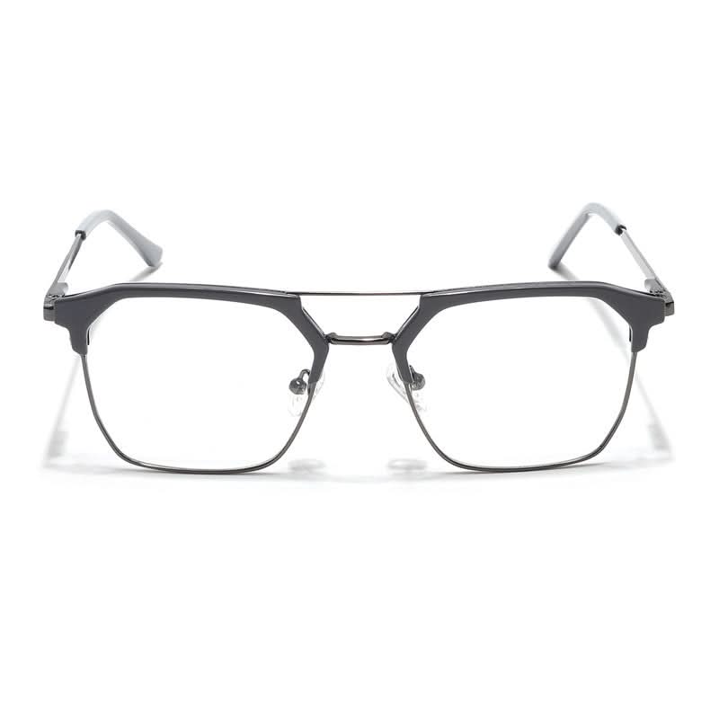 Eyejack Turbo Grey & Black Wayfarer Eyeglasses for Men & Women (202432CL923-C6)