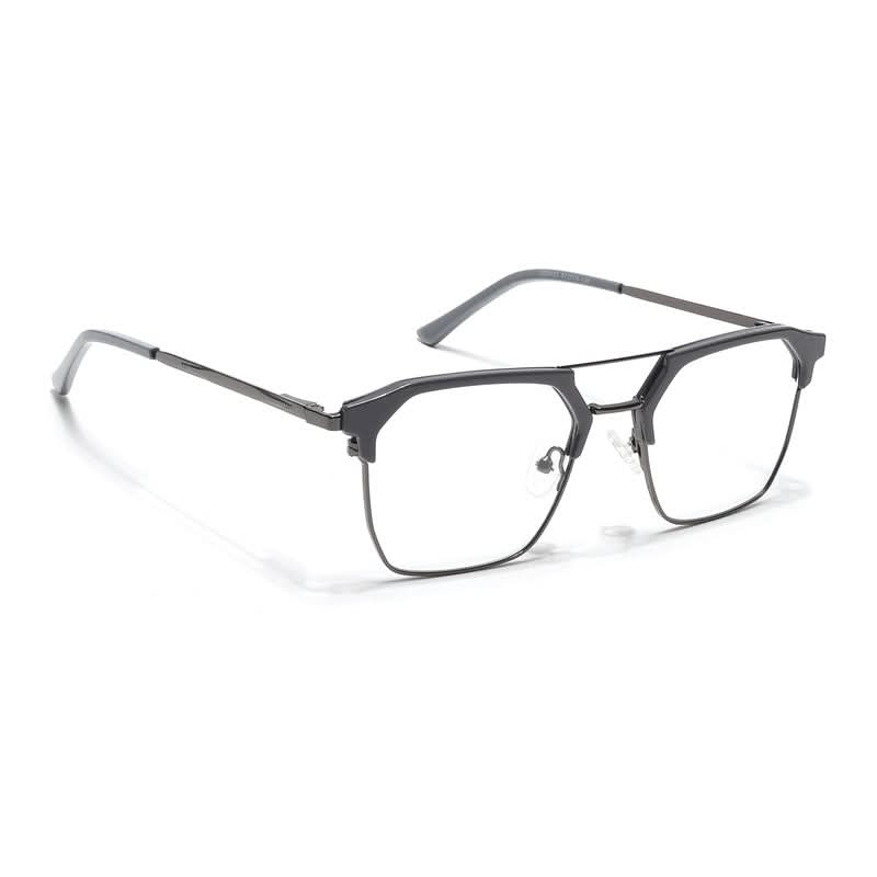 Eyejack Turbo Grey & Black Wayfarer Eyeglasses for Men & Women (202432CL923-C6)