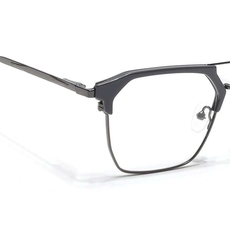 Eyejack Turbo Grey & Black Wayfarer Eyeglasses for Men & Women (202432CL923-C6)