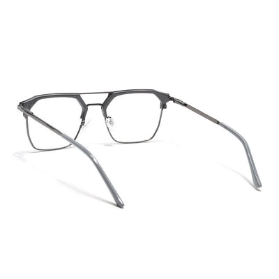 Eyejack Turbo Grey & Black Wayfarer Eyeglasses for Men & Women (202432CL923-C6)
