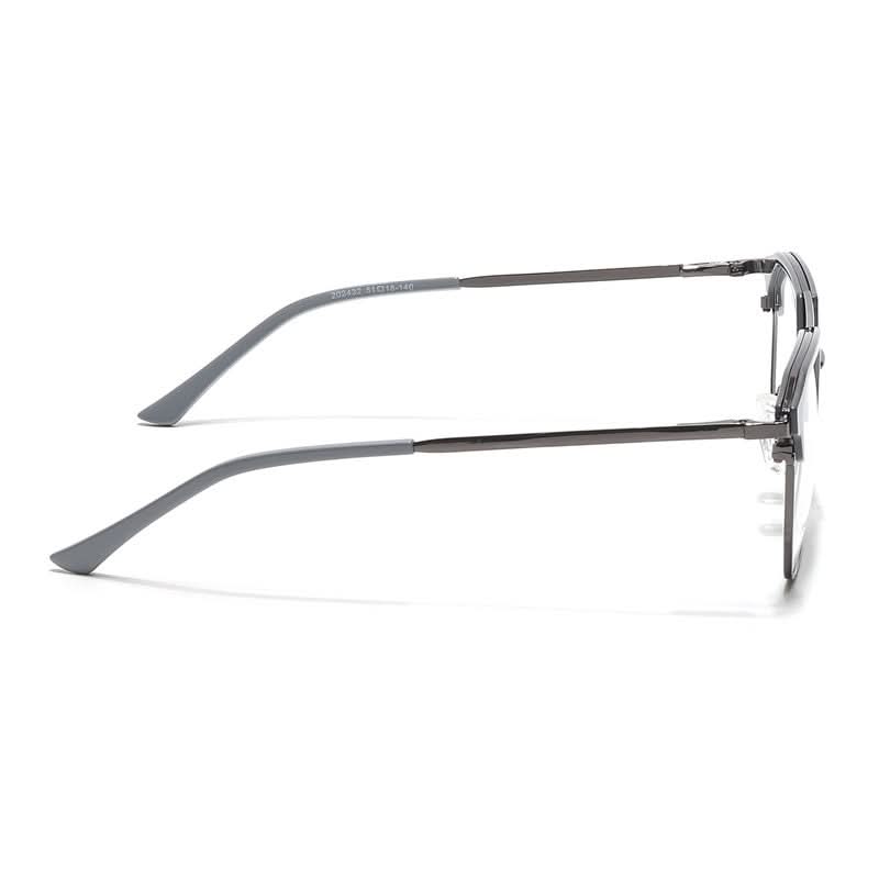 Eyejack Turbo Grey & Black Wayfarer Eyeglasses for Men & Women (202432CL923-C6)