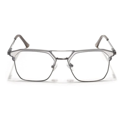 Eyejack Turbo Light Grey & Black Wayfarer Eyeglasses for Men & Women (202432CL924-C7)