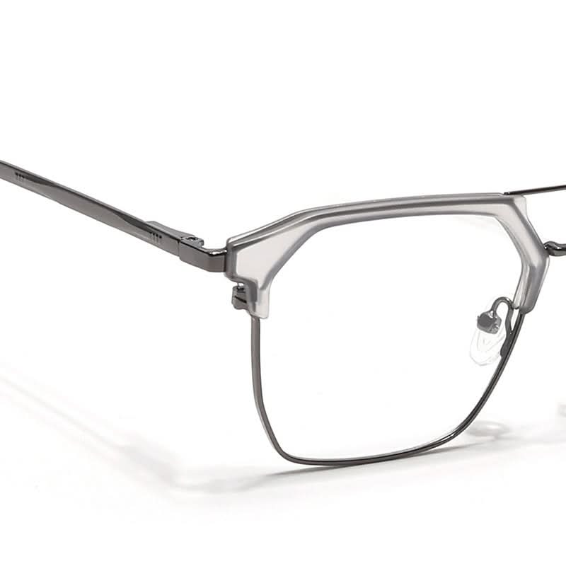 Eyejack Turbo Light Grey & Black Wayfarer Eyeglasses for Men & Women (202432CL924-C7)