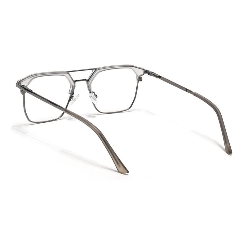 Eyejack Turbo Light Grey & Black Wayfarer Eyeglasses for Men & Women (202432CL924-C7)