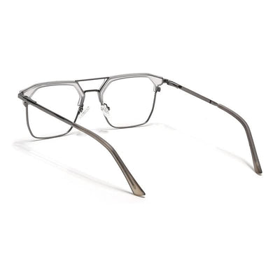 Eyejack Turbo Light Grey & Black Wayfarer Eyeglasses for Men & Women (202432CL924-C7)