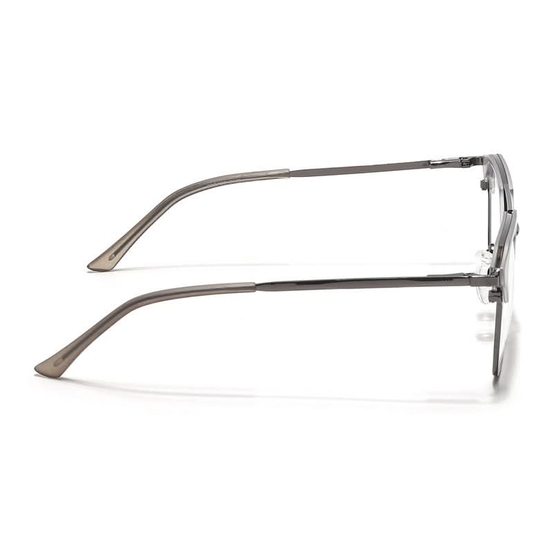 Eyejack Turbo Light Grey & Black Wayfarer Eyeglasses for Men & Women (202432CL924-C7)