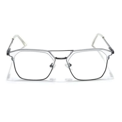 Eyejack Turbo Transparent & Black Wayfarer Eyeglasses for Men & Women (202432CL925-C8)