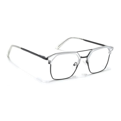 Eyejack Turbo Transparent & Black Wayfarer Eyeglasses for Men & Women (202432CL925-C8)