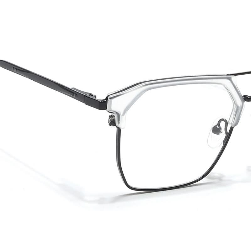 Eyejack Turbo Transparent & Black Wayfarer Eyeglasses for Men & Women (202432CL925-C8)