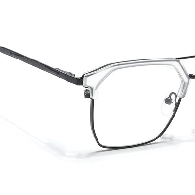 Eyejack Turbo Transparent & Black Wayfarer Eyeglasses for Men & Women (202432CL925-C8)