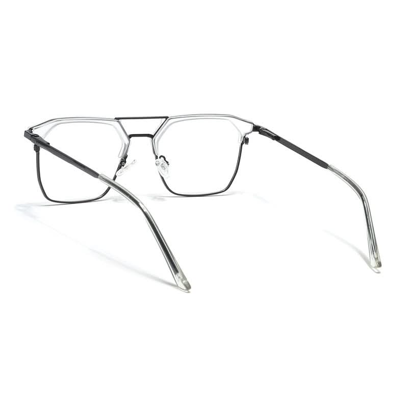 Eyejack Turbo Transparent & Black Wayfarer Eyeglasses for Men & Women (202432CL925-C8)