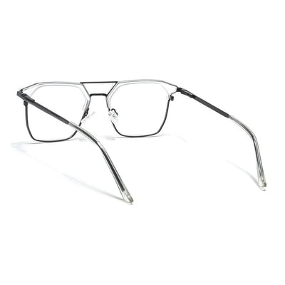 Eyejack Turbo Transparent & Black Wayfarer Eyeglasses for Men & Women (202432CL925-C8)