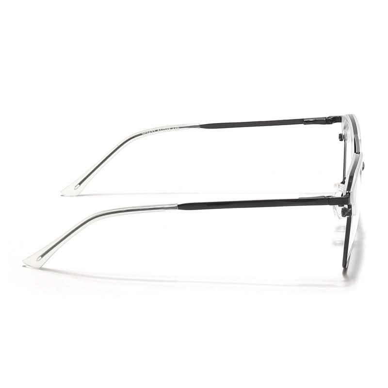 Eyejack Turbo Transparent & Black Wayfarer Eyeglasses for Men & Women (202432CL925-C8)