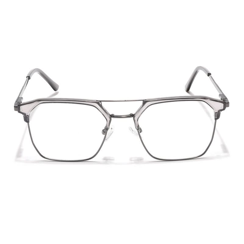 Eyejack Turbo Grey Transparent & Black Wayfarer Eyeglasses for Men & Women (202432CL926-C9)