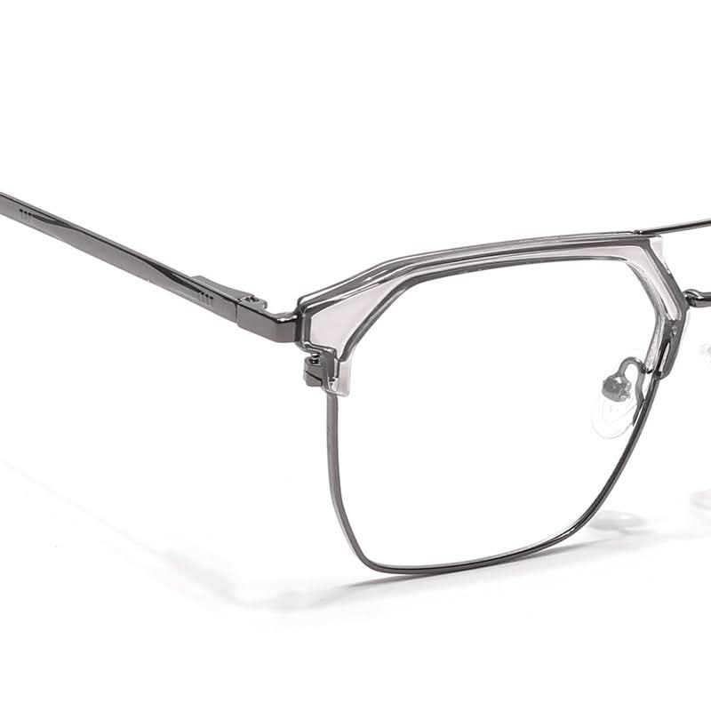 Eyejack Turbo Grey Transparent & Black Wayfarer Eyeglasses for Men & Women (202432CL926-C9)