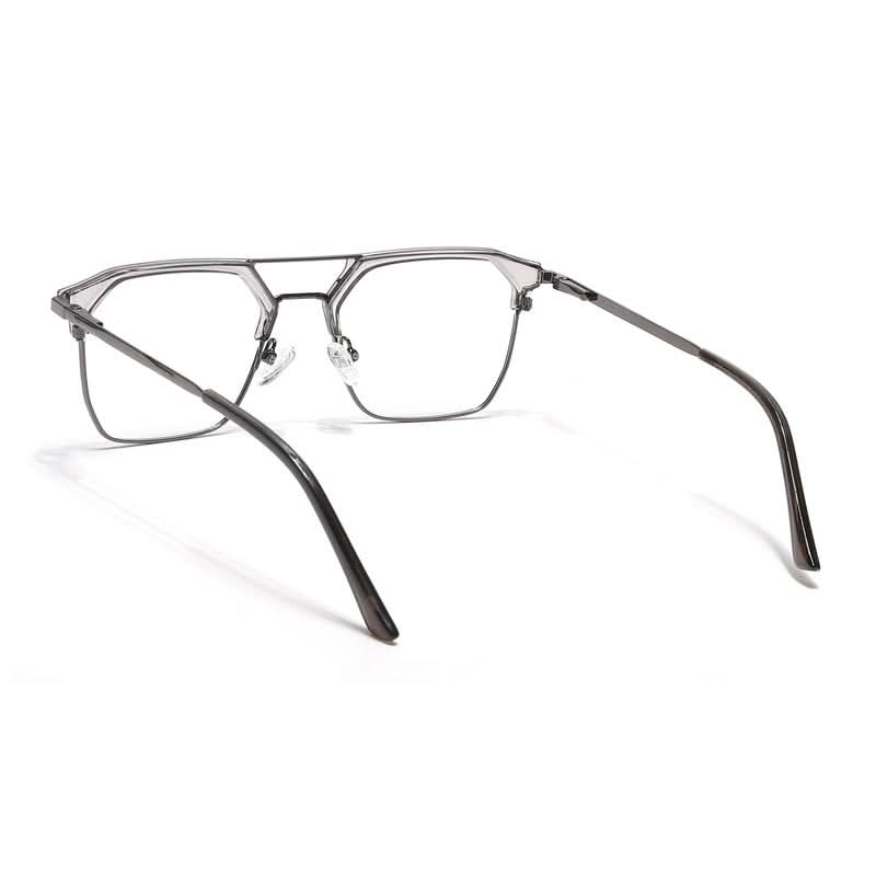 Eyejack Turbo Grey Transparent & Black Wayfarer Eyeglasses for Men & Women (202432CL926-C9)