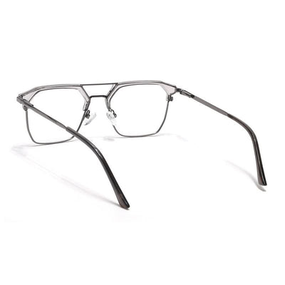 Eyejack Turbo Grey Transparent & Black Wayfarer Eyeglasses for Men & Women (202432CL926-C9)