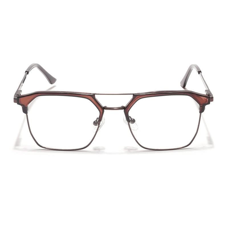 Eyejack Turbo Shine Brown Wayfarer Eyeglasses for Men & Women (202432CL927-C10)
