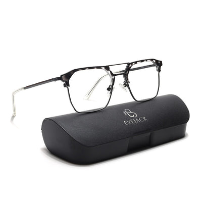 Eyejack Turbo Black & White Wayfarer Eyeglasses for Men & Women (202432CL929-C12)