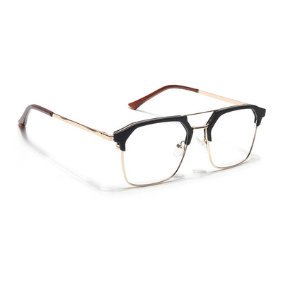 Eyejack Turbo Black & Golden Wayfarer Eyeglasses for Men & Women (202433CL931-C2)