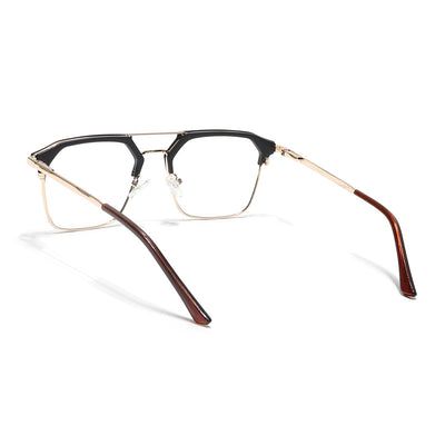 Eyejack Turbo Black & Golden Wayfarer Eyeglasses for Men & Women (202433CL931-C2)