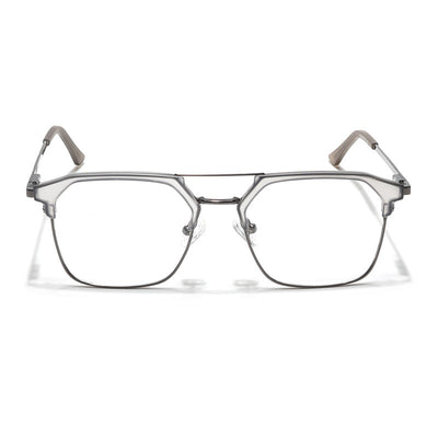 Eyejack Turbo Light Grey & Black Wayfarer Eyeglasses for Men & Women (202433CL936-C7)