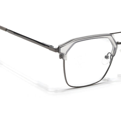 Eyejack Turbo Light Grey & Black Wayfarer Eyeglasses for Men & Women (202433CL936-C7)
