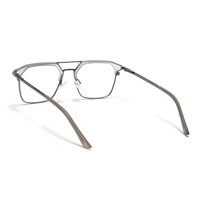 Eyejack Turbo Light Grey & Black Wayfarer Eyeglasses for Men & Women (202433CL936-C7)