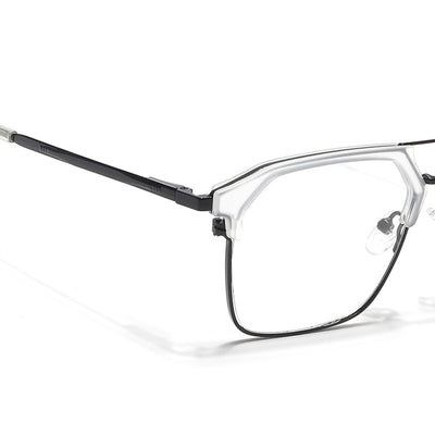 Eyejack Turbo Transparent & Black Wayfarer Eyeglasses for Men & Women (202433CL937-C8)